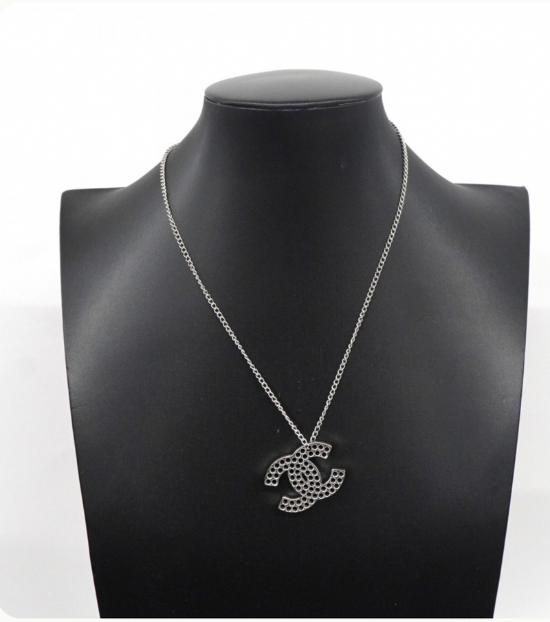 Chanel Coco Mark Silver Necklace