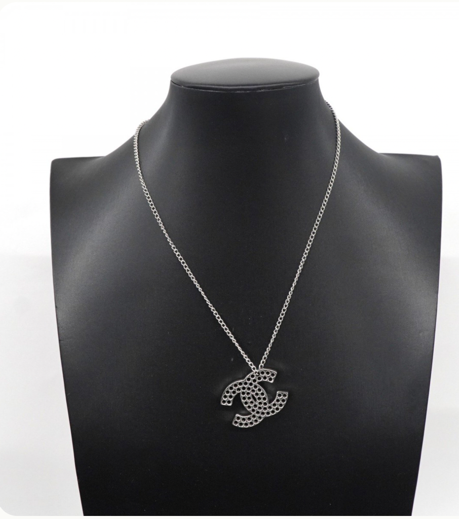Chanel Coco Mark Silver Necklace