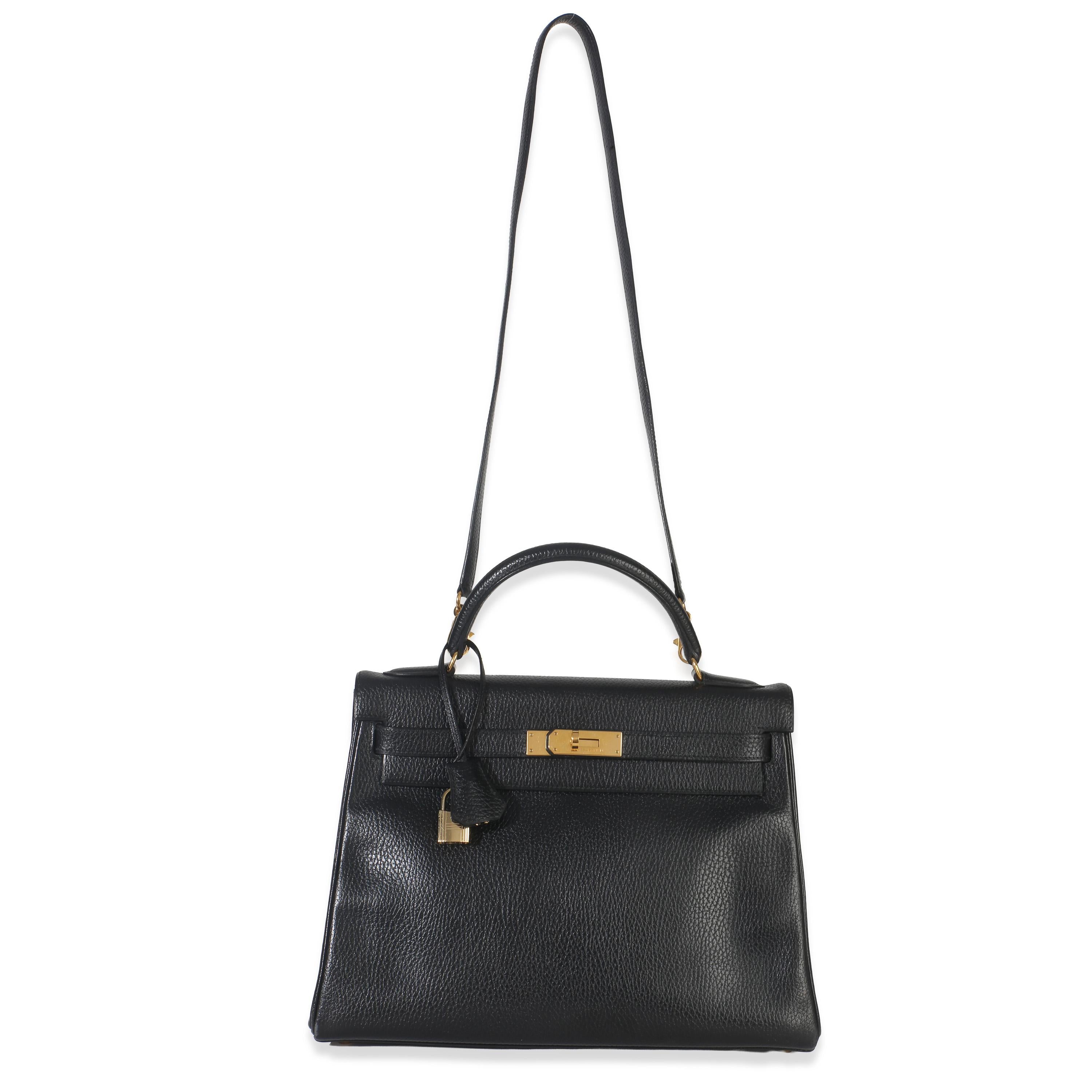 Hermès  Black Ardennes Vintage Kelly  32 GHW