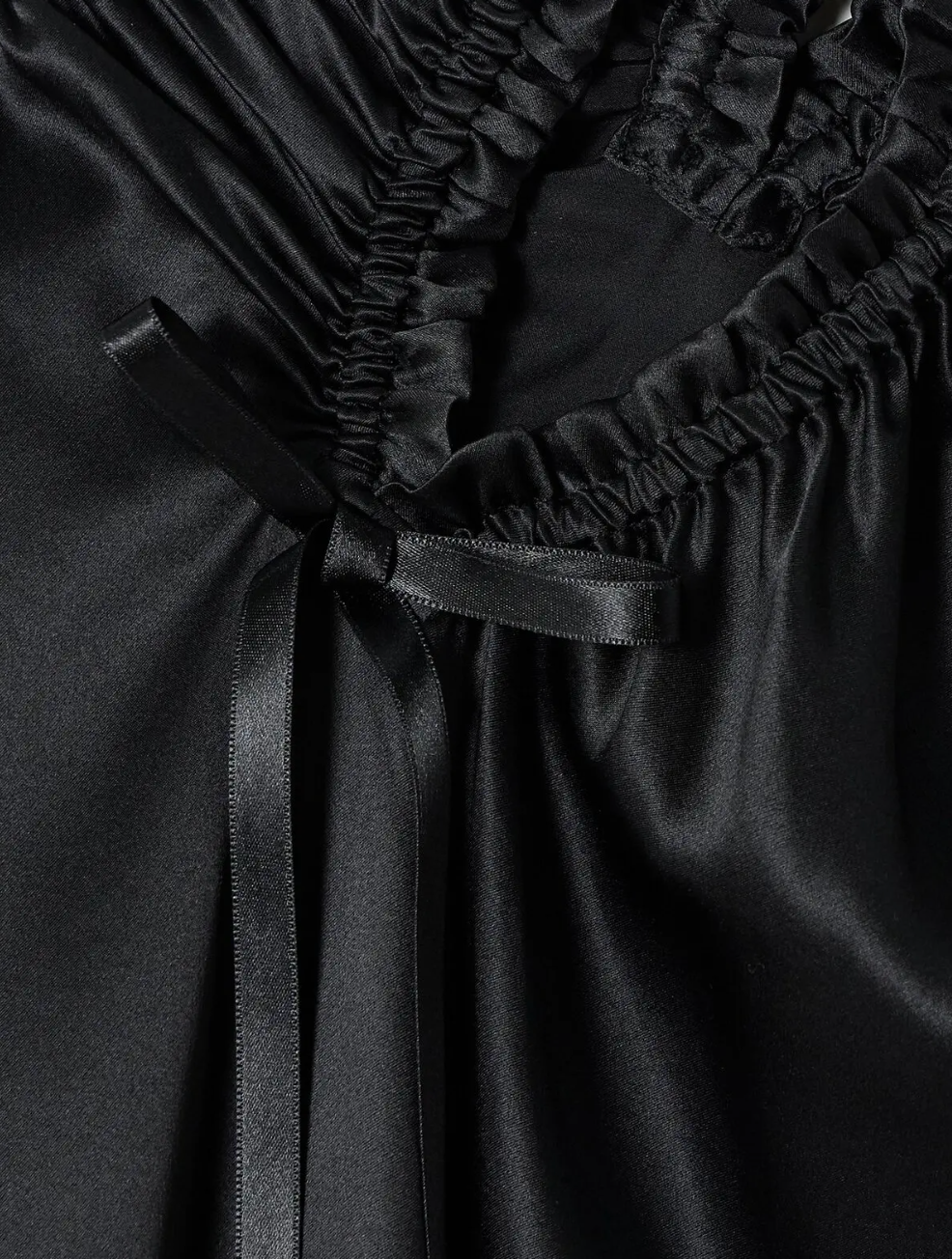 Simone Rocha Tie-Detailed Ruched Silk-Satin Midi Dress