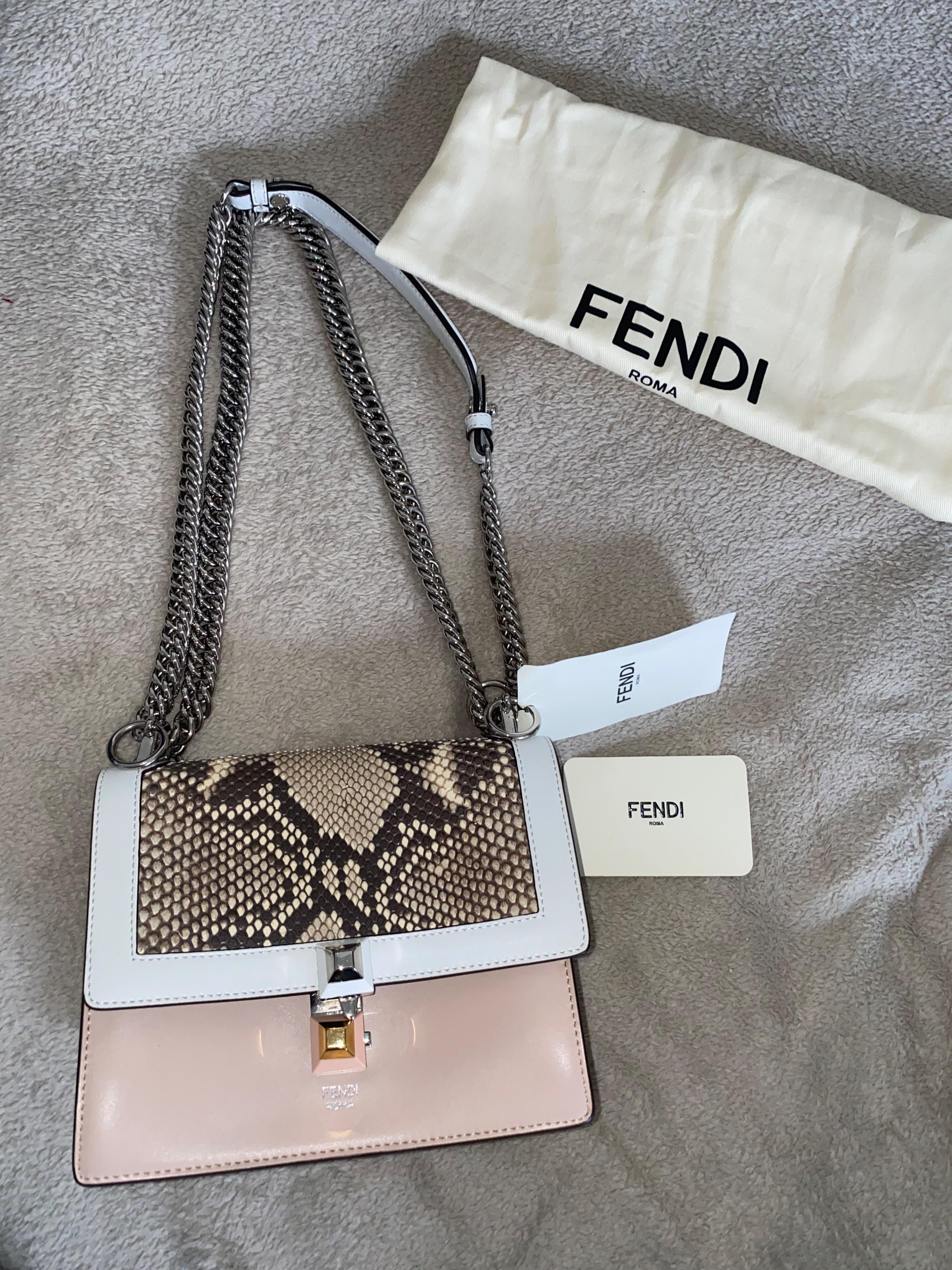 Pink leather & python Kan I bag