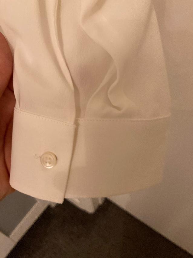 embellished pocket white silk blend summer shirt