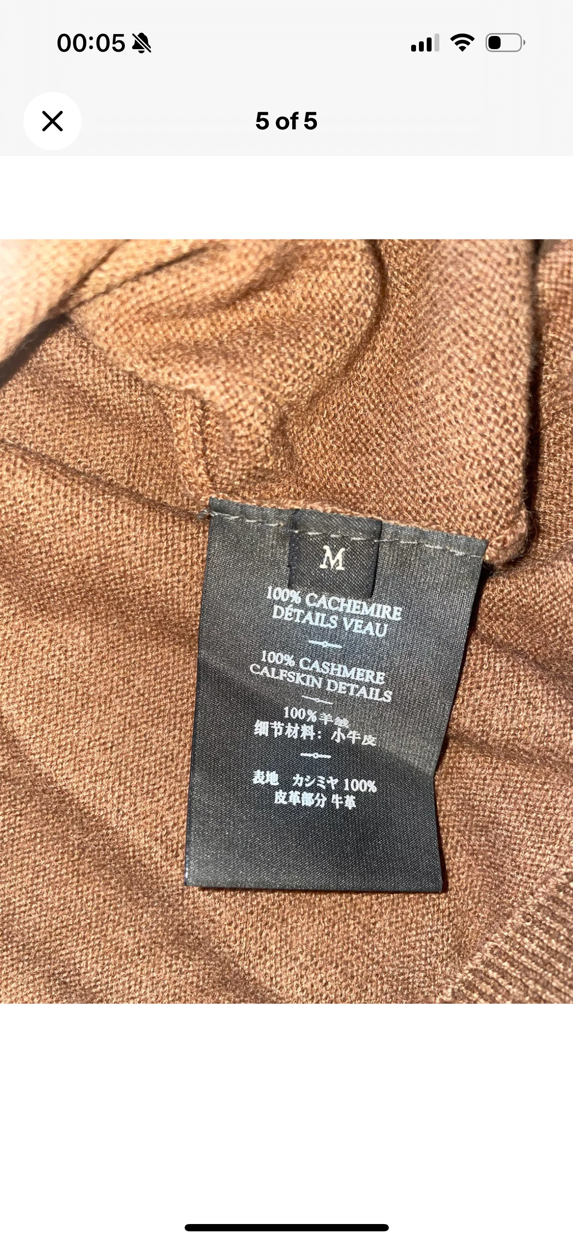 Tan Brown Cashmere Round Neck Jumper