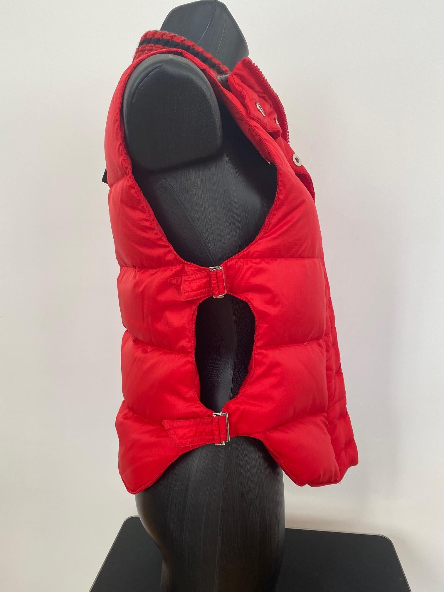 Red Nylon Padded Gilet