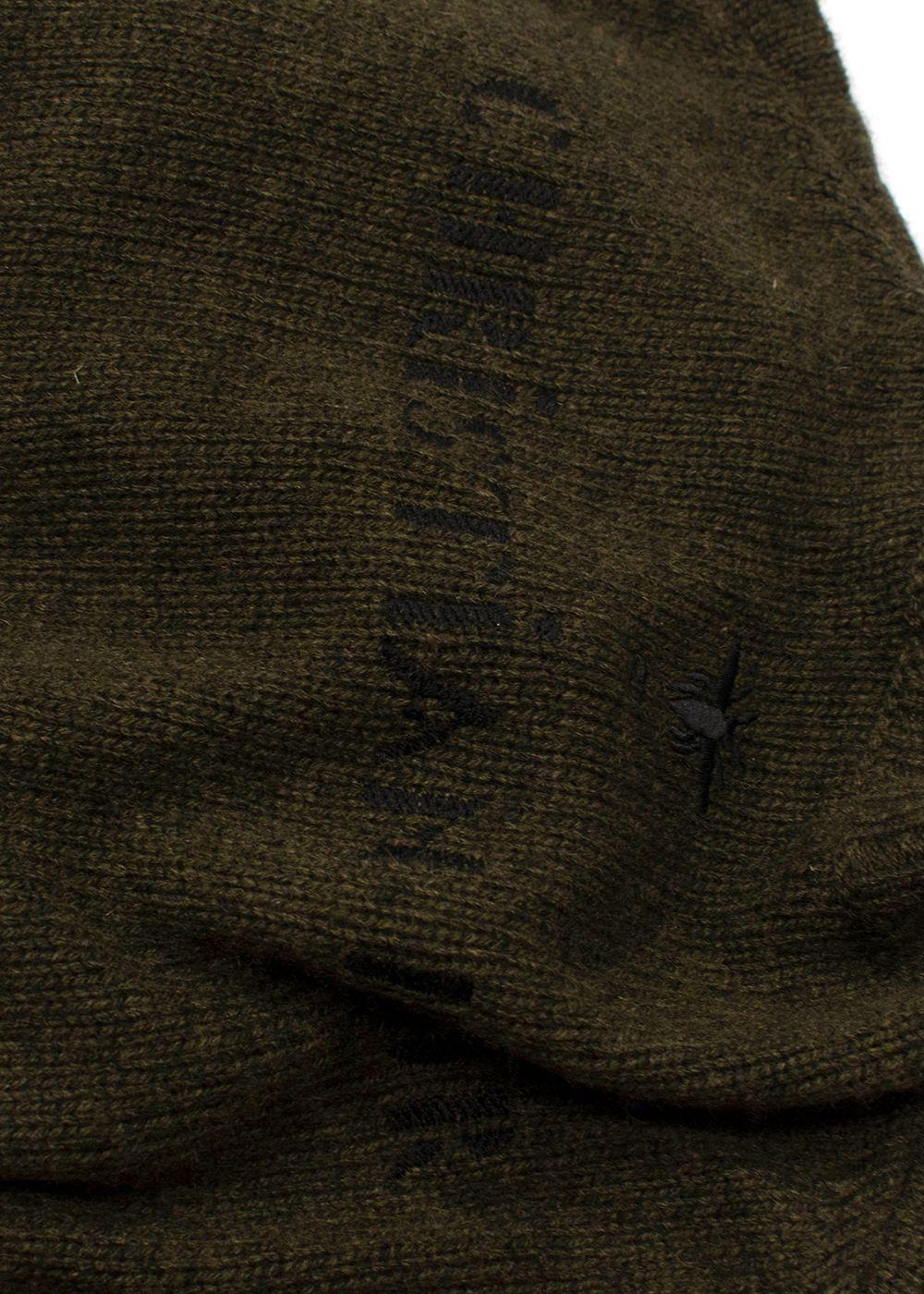 Dior Khaki Embroidered Cashmere Jumper