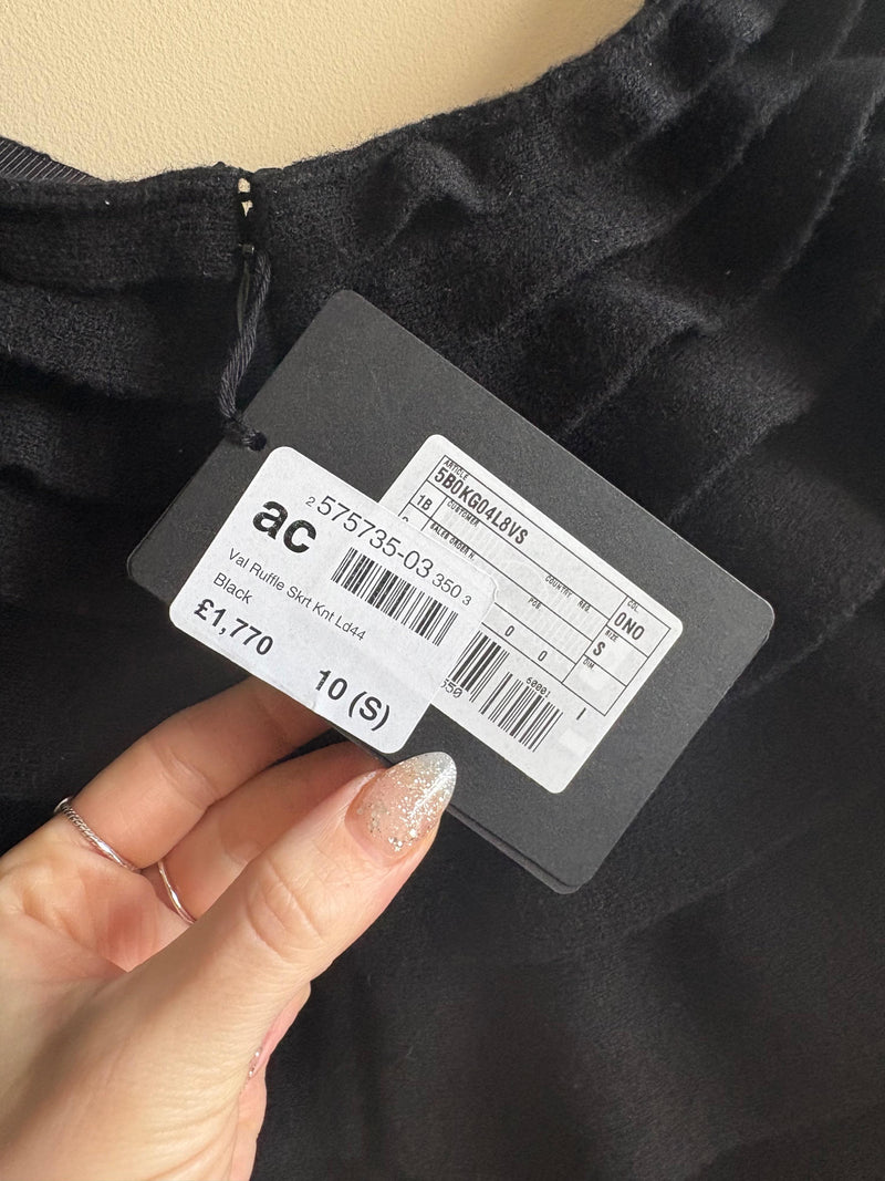 Valentino Black Ruffle Knit Skirt