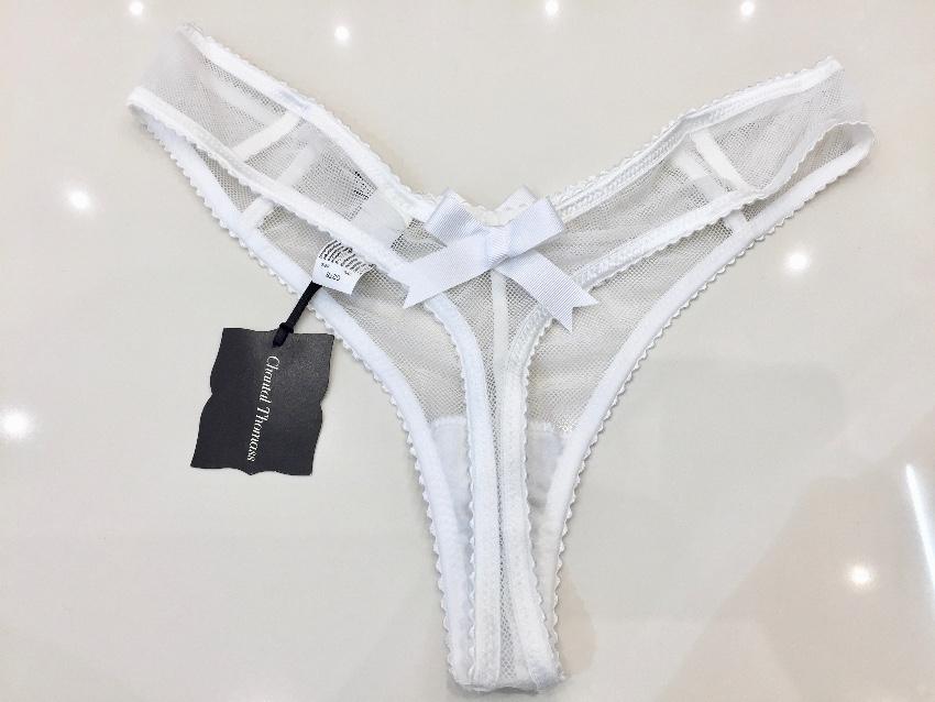 Chantal Thomass Paris White Riviera Pad Corset Bra & Thong Set