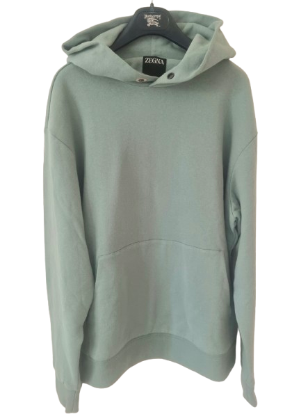 Cotton/Cashmere Blend Pale Green Hoodie