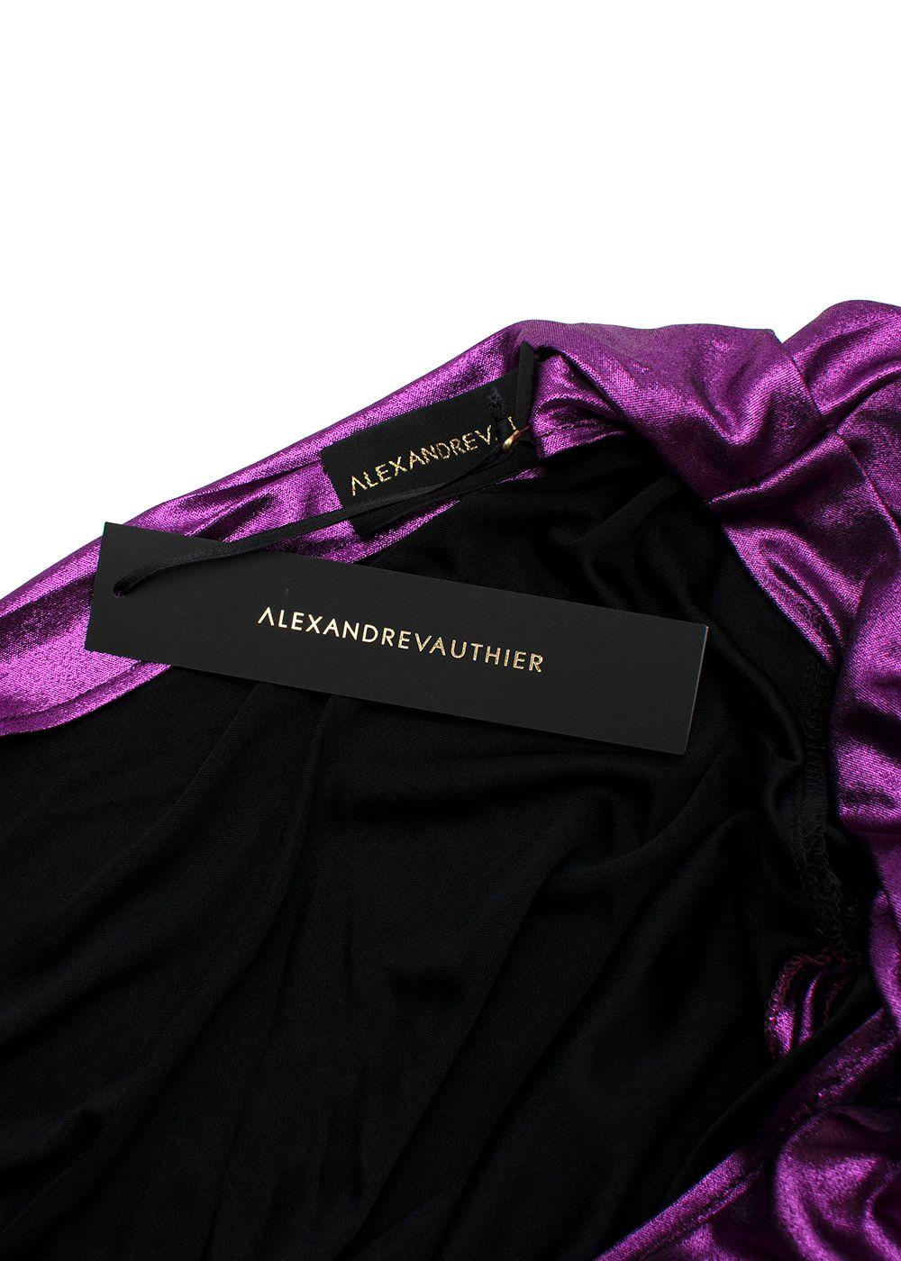 Alexandre Vauthier Metallic Fuchsia Draped Asymmetric Dress