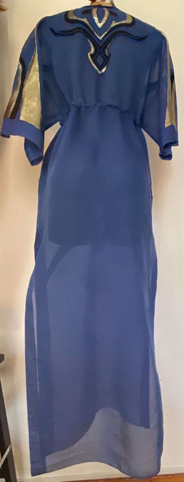 Emilio Pucci Blue Embroidered Silk Blend Kaftan