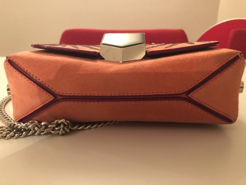 Jimmy Choo 'Petite Lockett' Palm Appliqué Suede Shoulder Bag