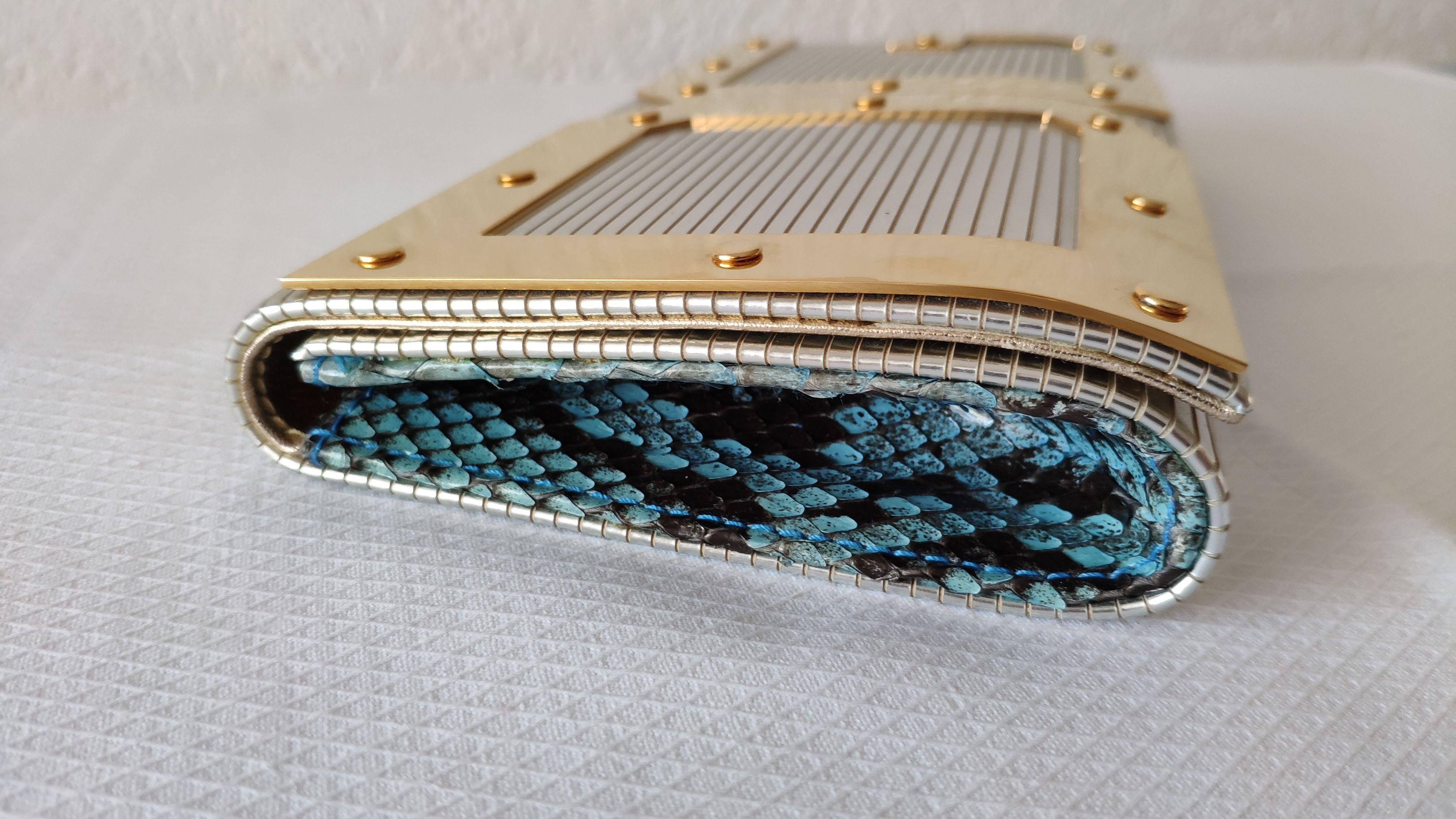Dolce & Gabbana Python Panelled Epi Leather Clutch