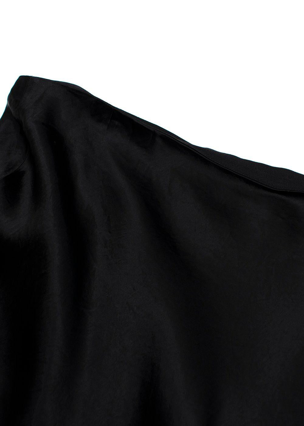 Vince Black Satin Midi Skirt