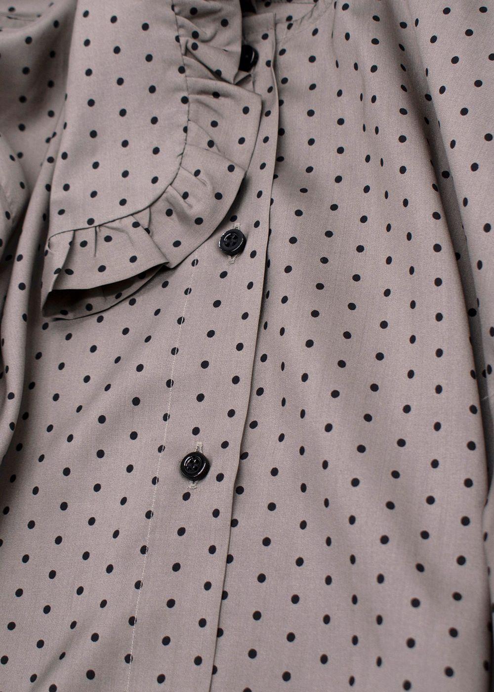 Dior Grey Polka Dot Silk Blouse