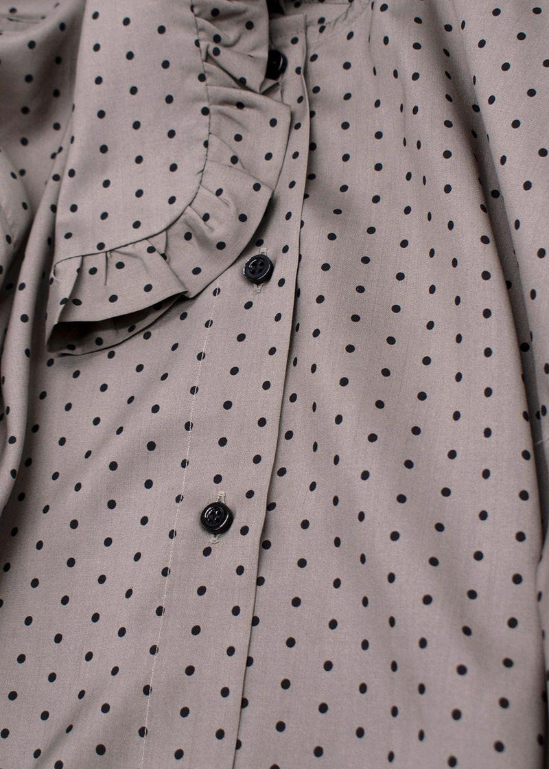 Dior Grey Polka Dot Silk Blouse