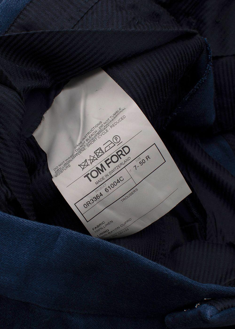 Tom Ford Navy Linen Trousers