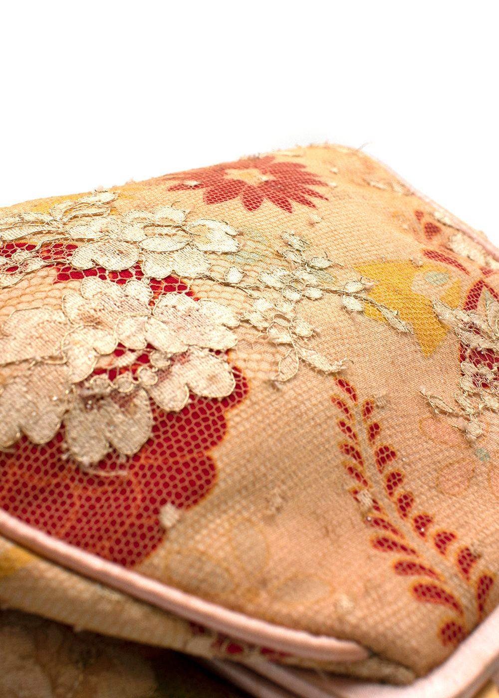 Vintage Embellished Cream Lace Handbag