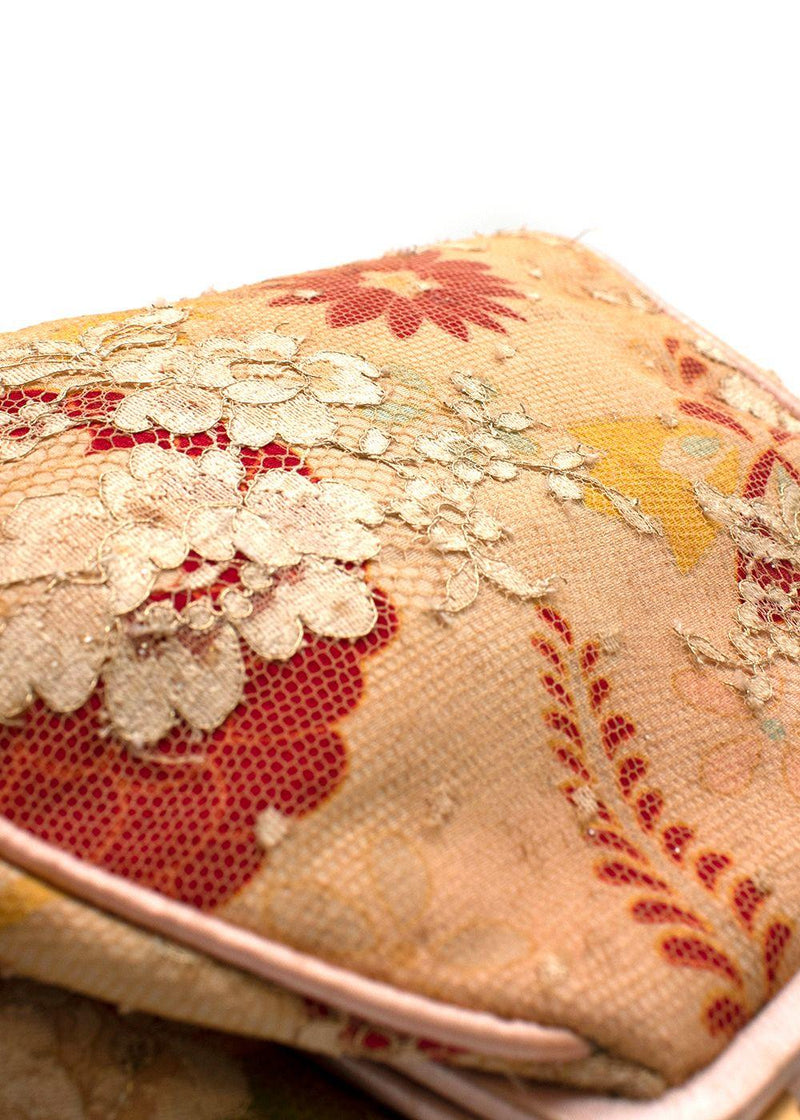 Vintage Embellished Cream Lace Handbag