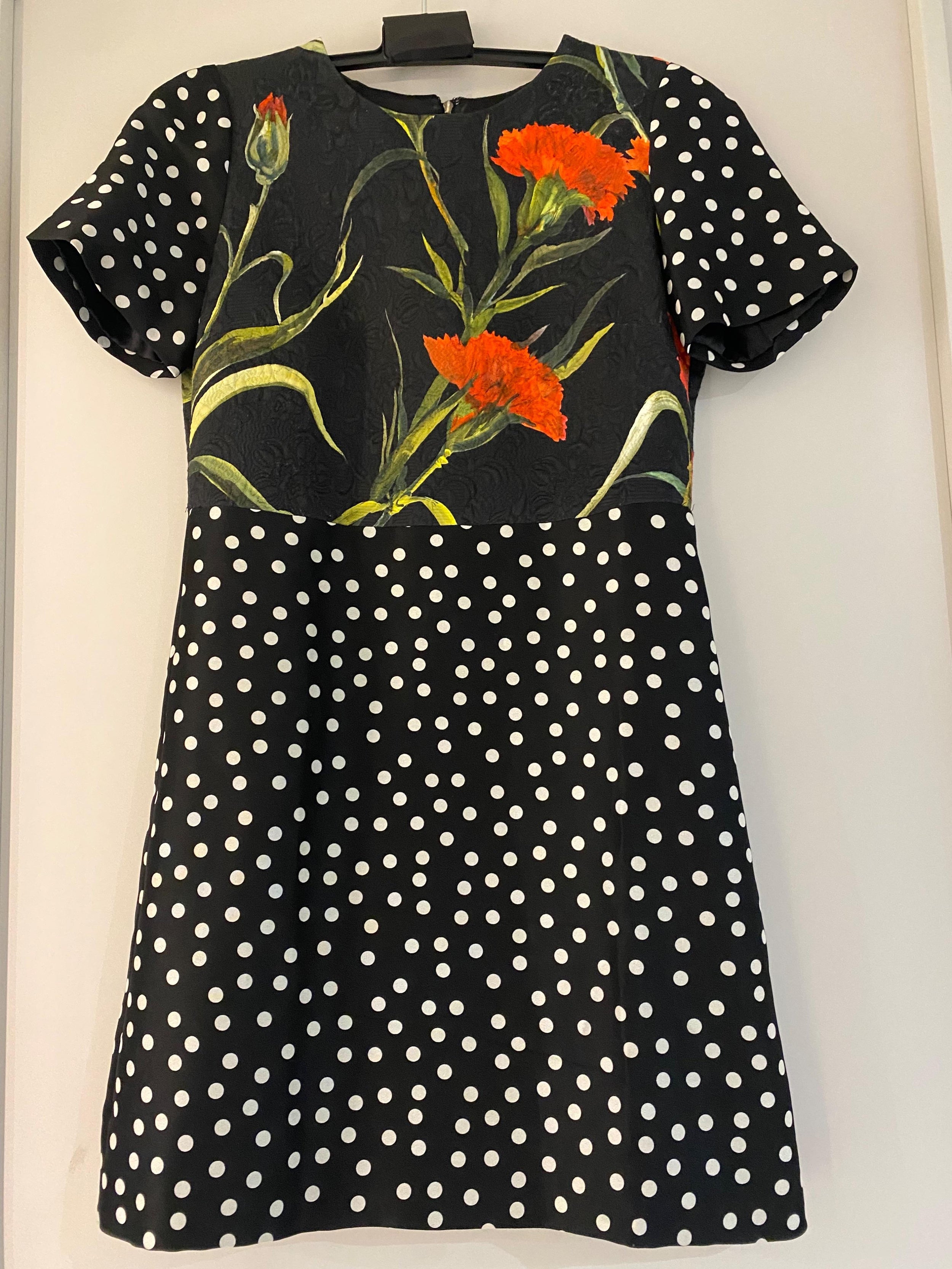 Floral & Polka Dot Print Dress