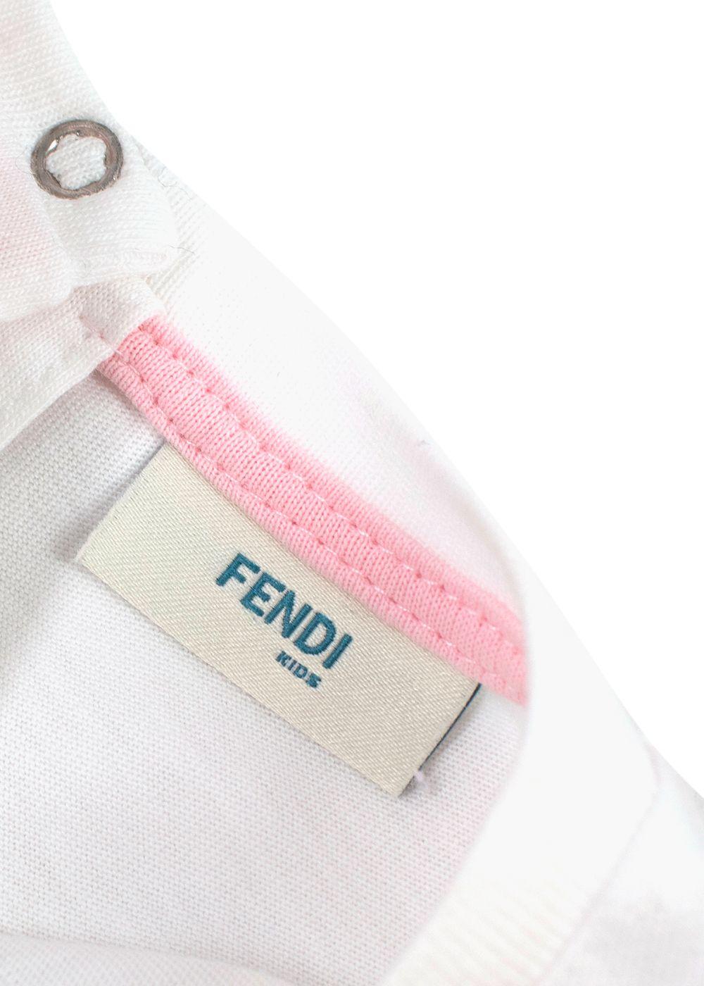 Fendi White and Pink Cherry Print Dress (12 Months)