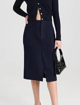 Vince Brushed Recycled Wool-Blend Pencil Skirt