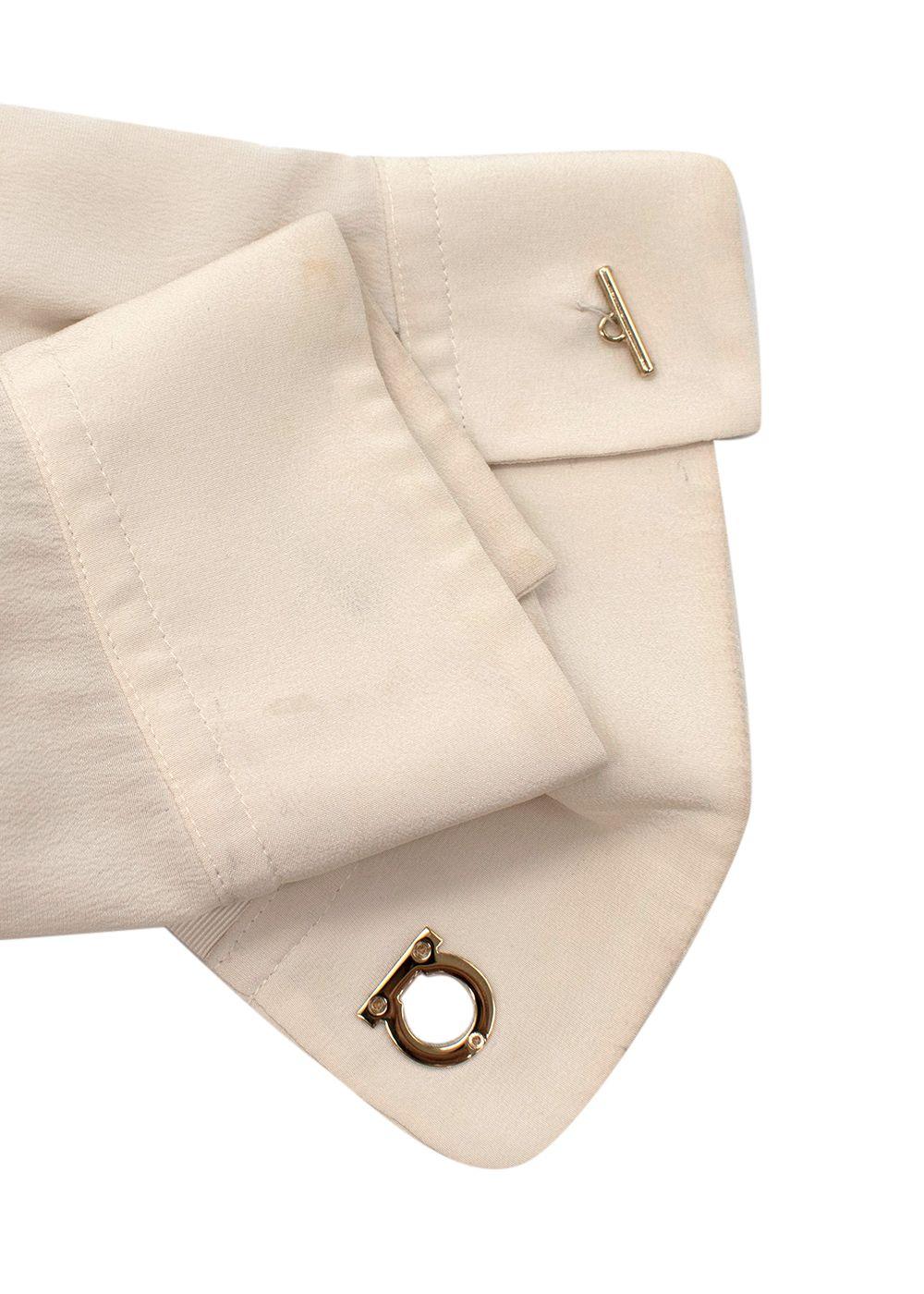 Cream Silk Longline Blouse