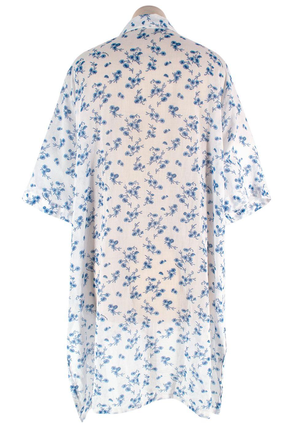 Loewe White Floral Oversized Cotton Shirt