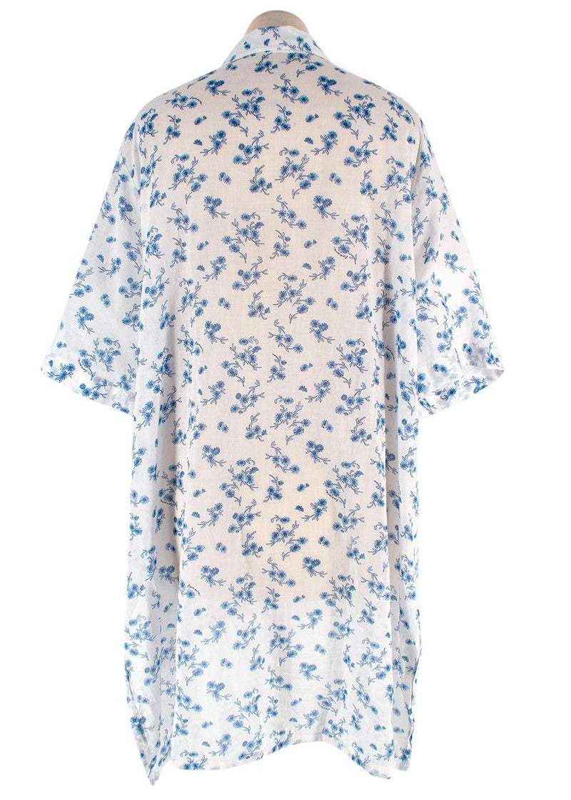 Loewe White Floral Oversized Cotton Shirt