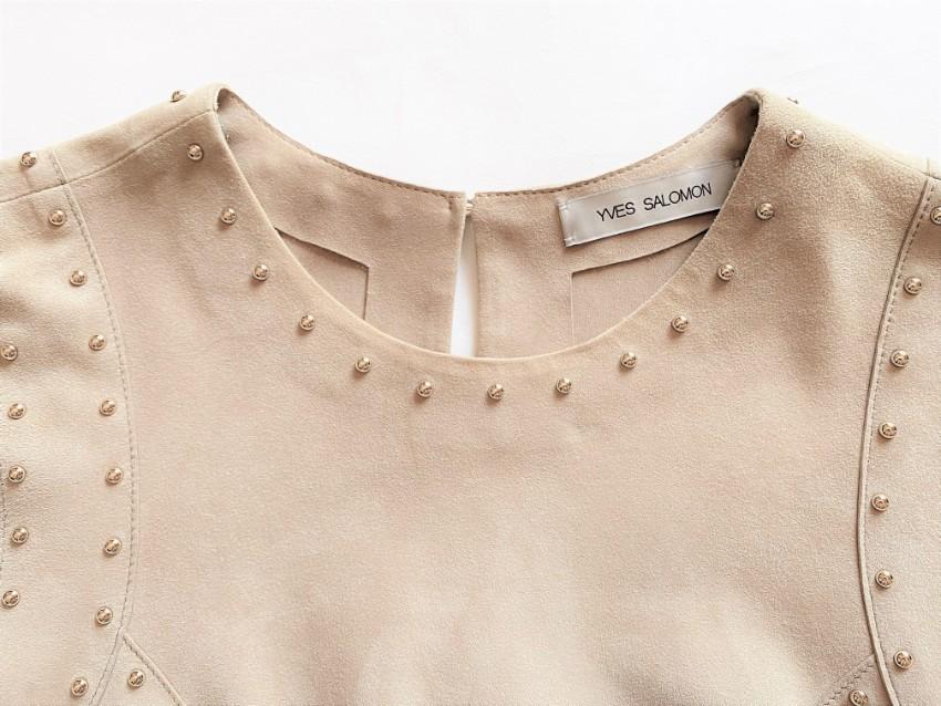 Yves Salomon Suede Studded T-Shirt