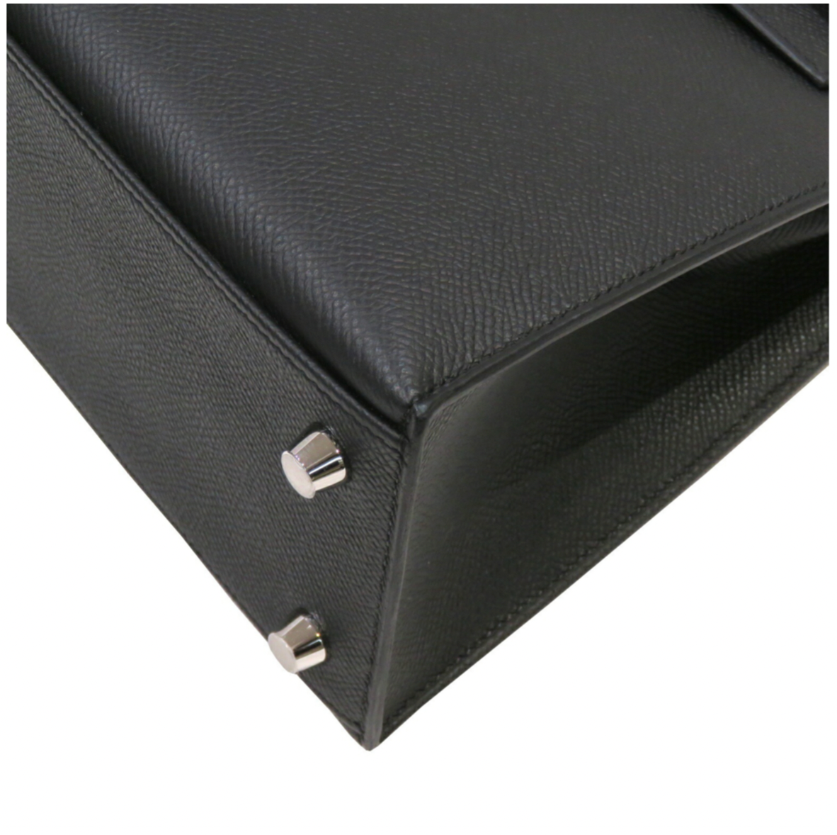 Hermès Kelly 25 Black Epsom With Silver Hardware