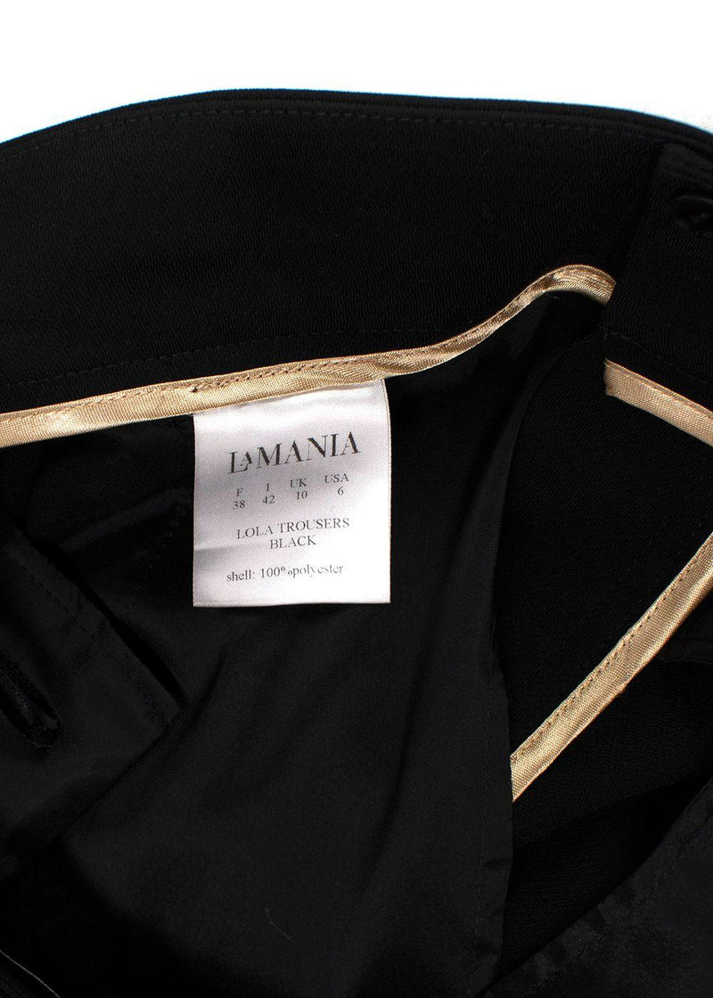 La Mania Black Kick Flare Trousers