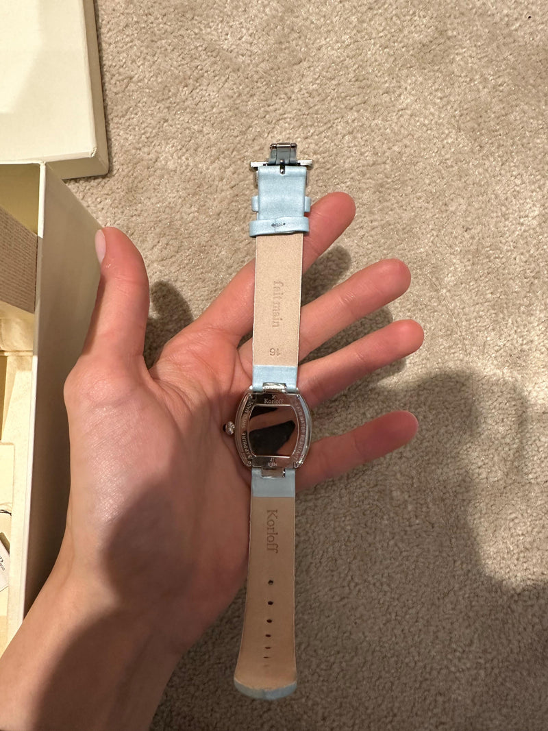 Korloff Blue Stainless Steel Sapphire and Diamond  Watch