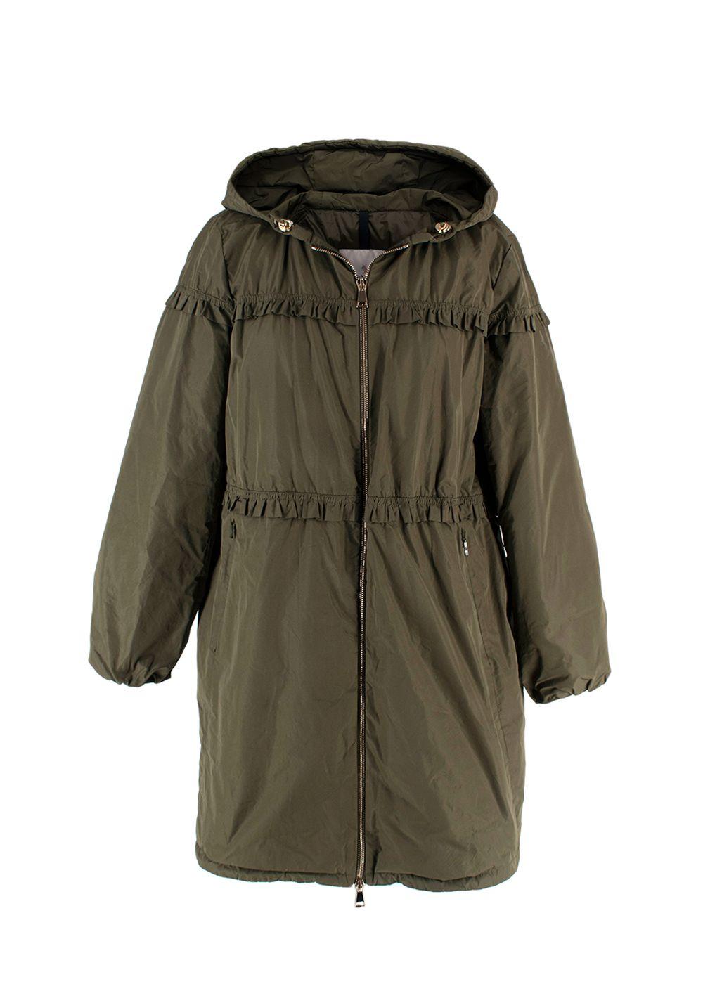 Moncler Green Ruched Luxembourg Parka
