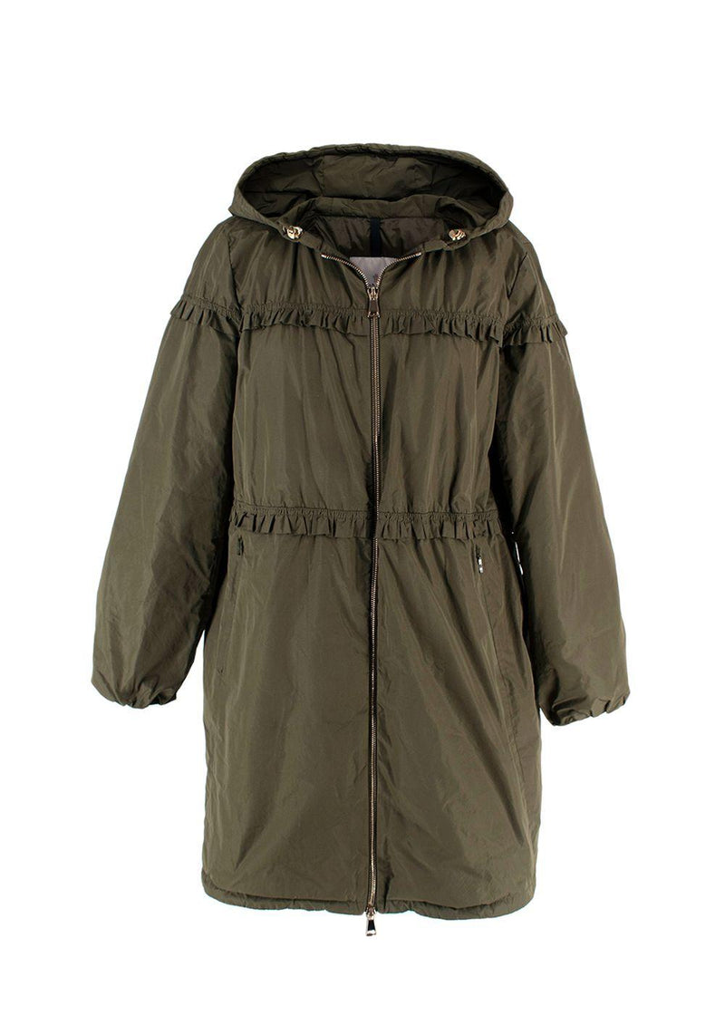 Moncler Green Ruched Luxembourg Parka