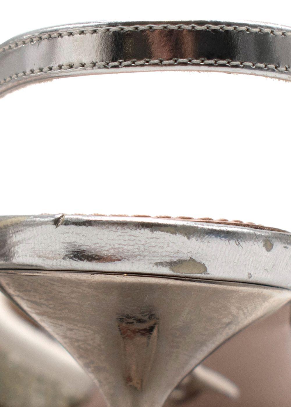 Miu Miu Silver Glitter Kitten Heels