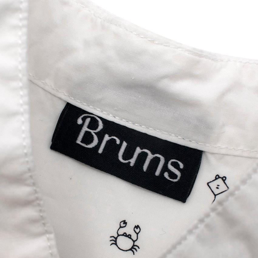 Brums Baby Boy White Cotton Long Sleeve Button-Down Shirt