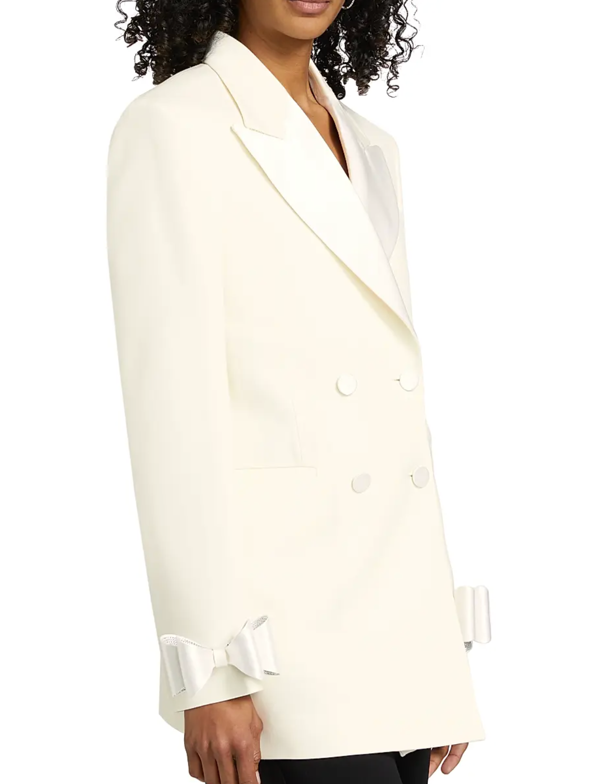 Mach & Mach  Crystalized Bow Cuff Blazer