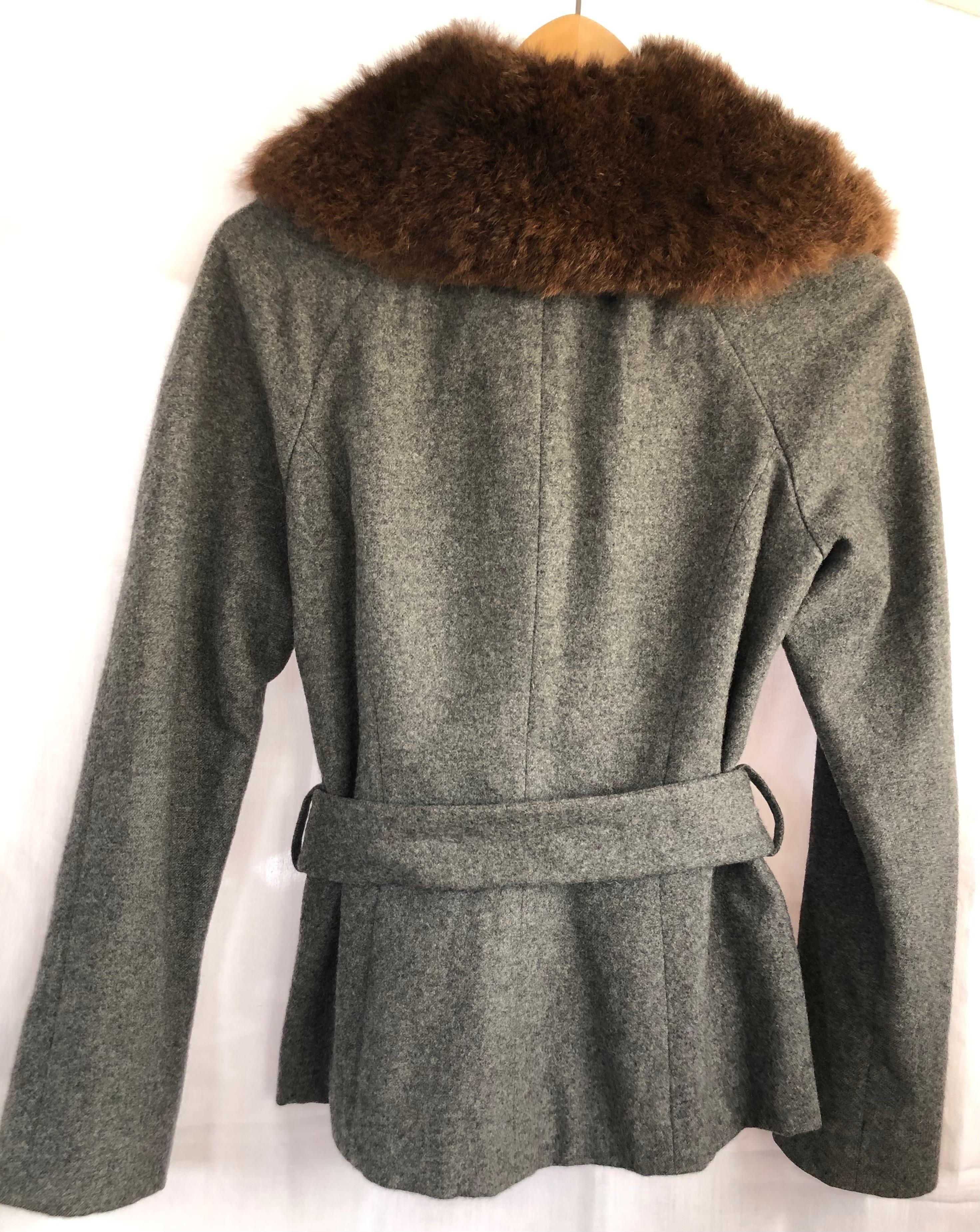 Collection Cashmere Jacket with Rabbit Fur Collar
