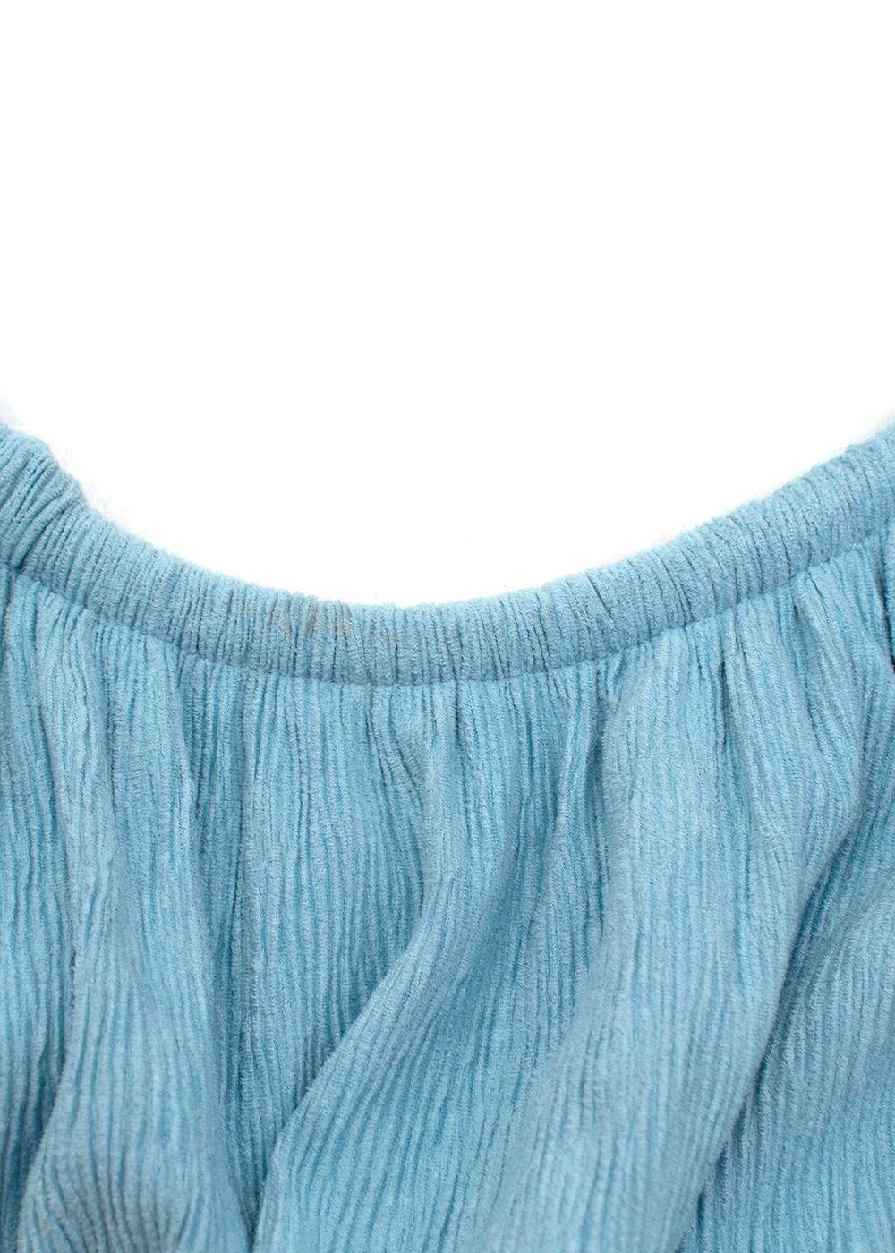 Lillee Blue Backless Plissé Maxi Dress