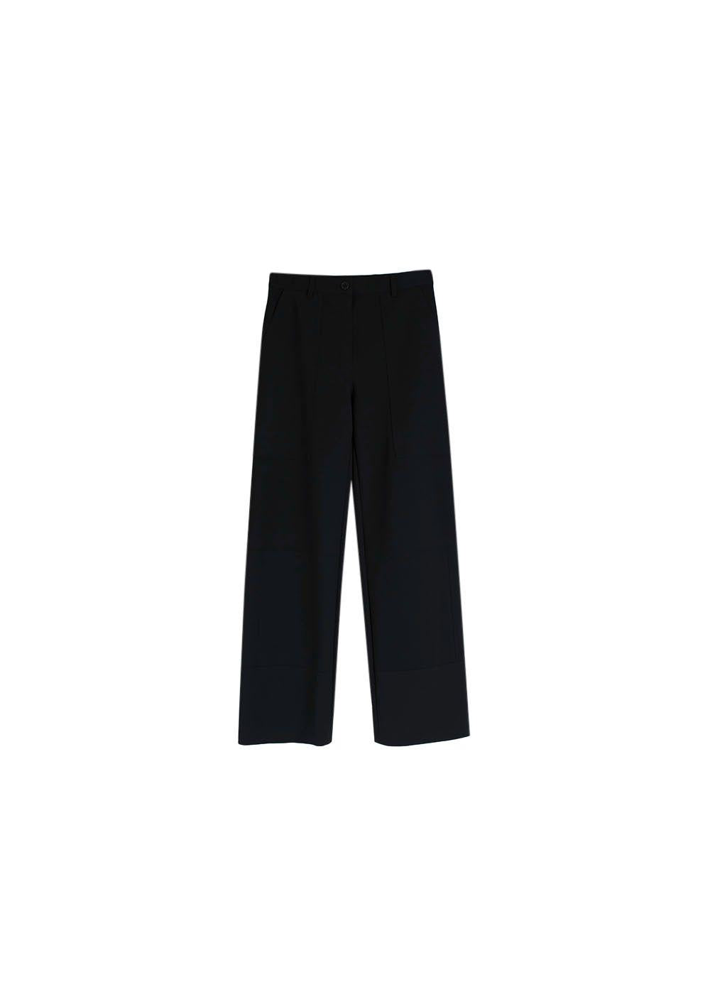 Black Satin Wide Leg Trousers