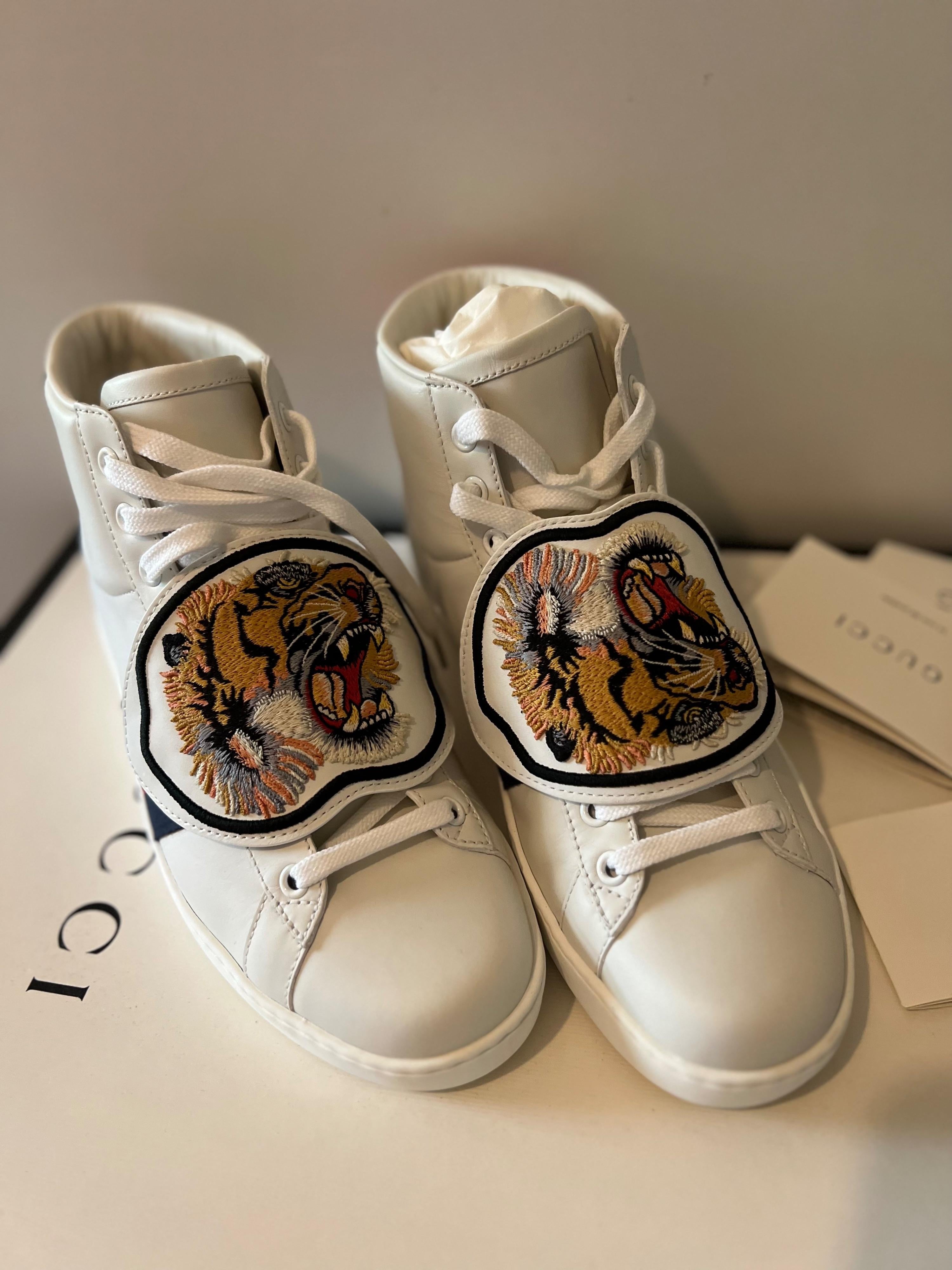Gucci Tiger Patch Ace High Tops