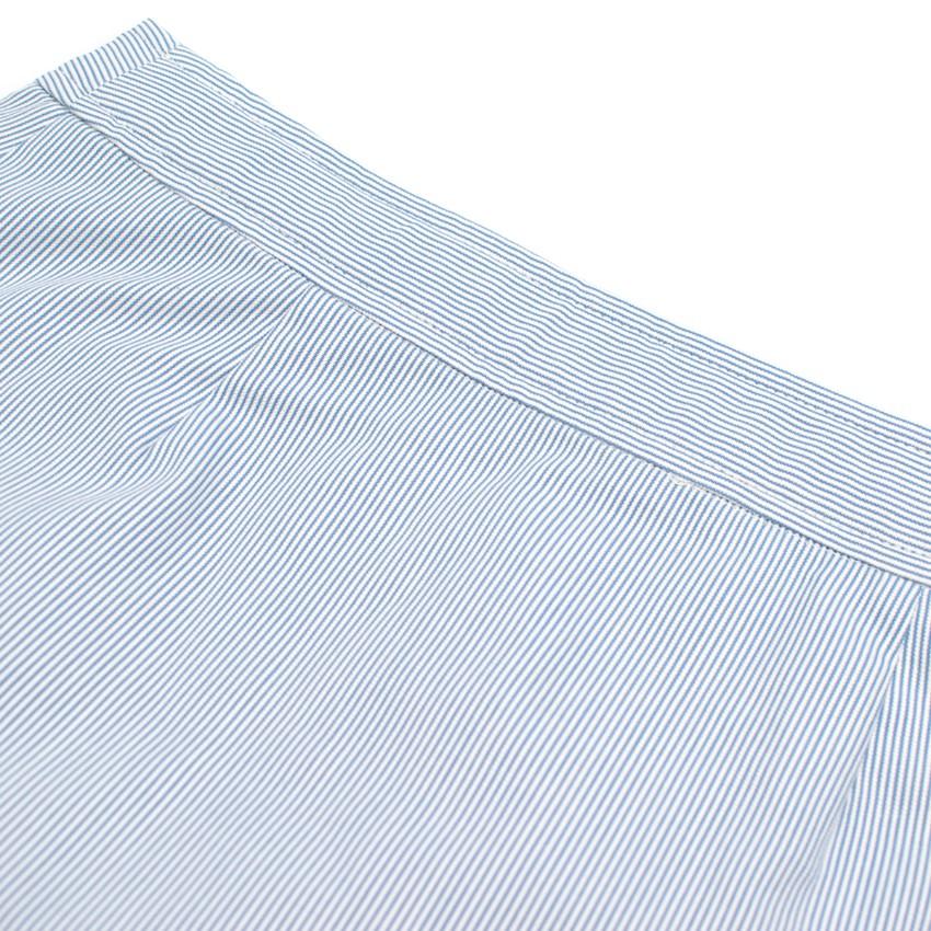Bonpoint Girls 6Y Blue and White Striped Wrap Skirt