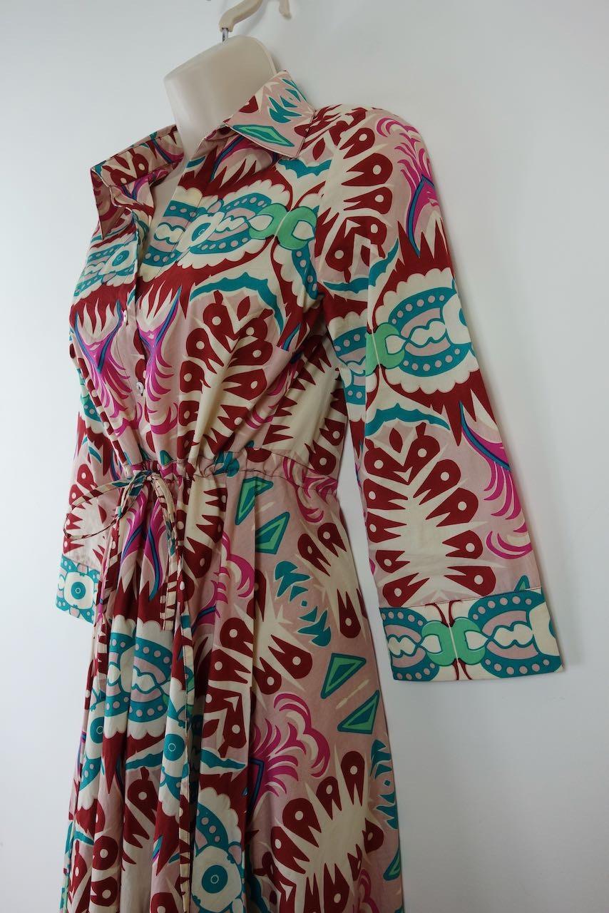 multicolour block print cotton dress