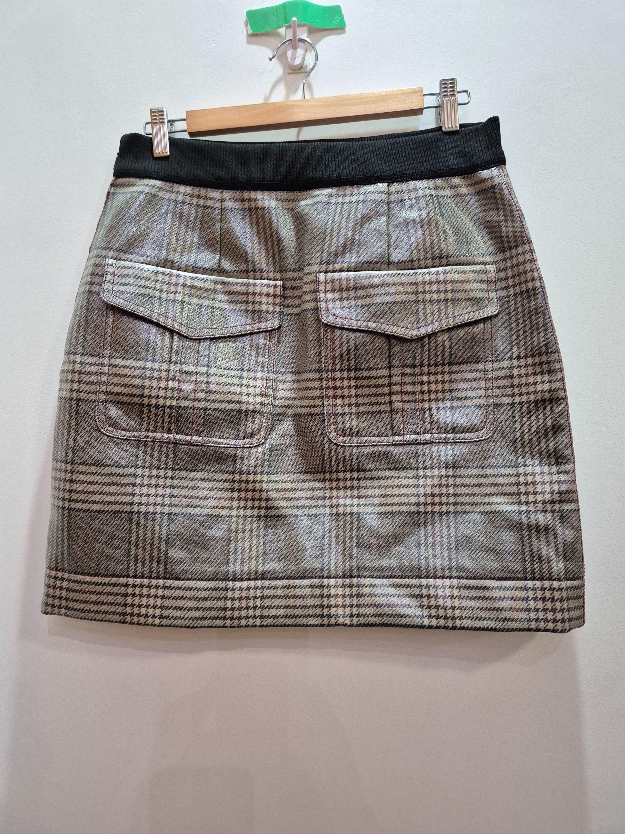 Fendi Coated Checked Mini Skirt