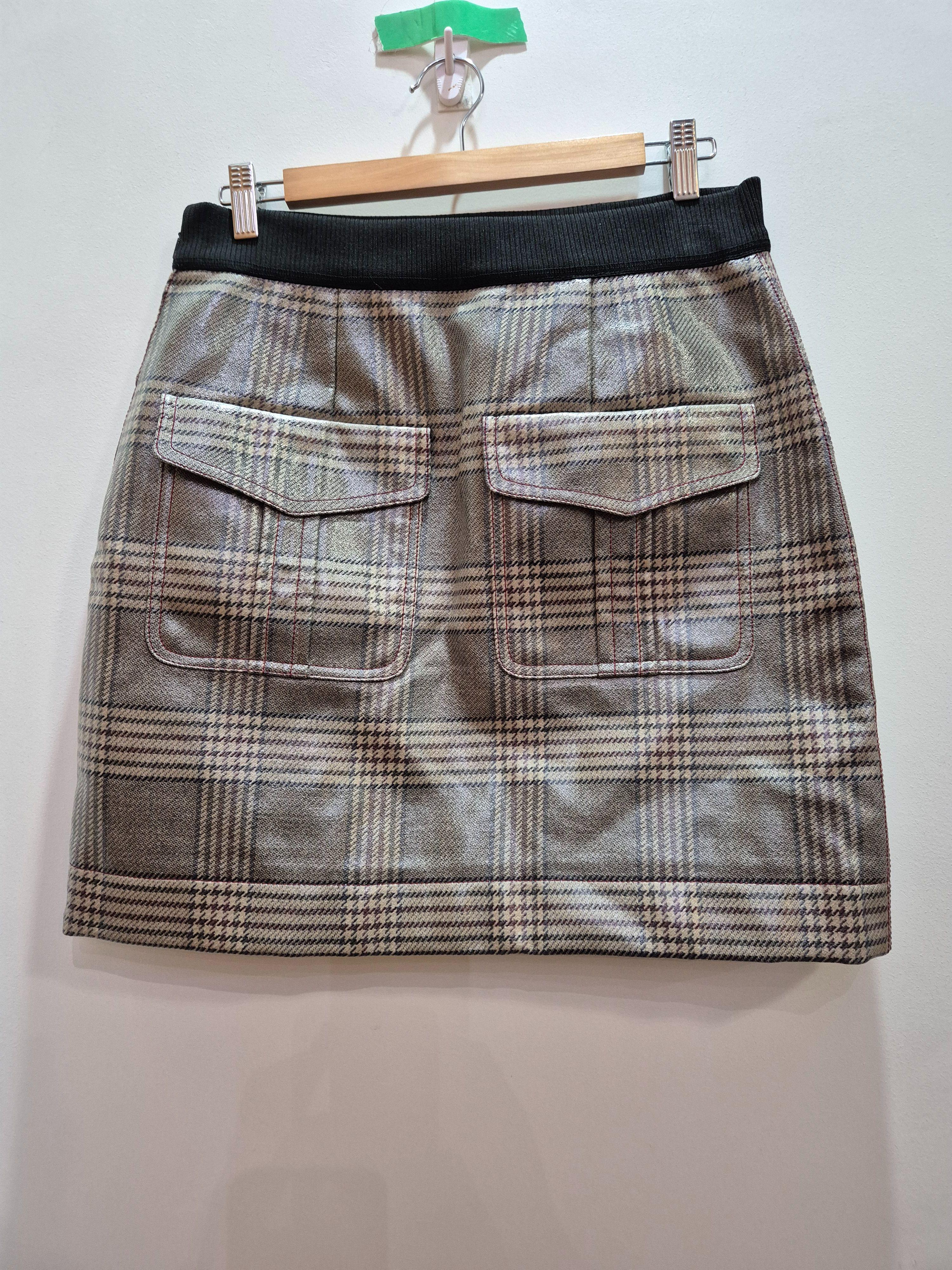Fendi Coated Checked Mini Skirt