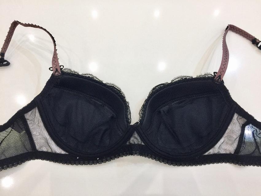 Aubade Art Deco Gatsby Print Satin Padded Plunge Bra & Tanga Set