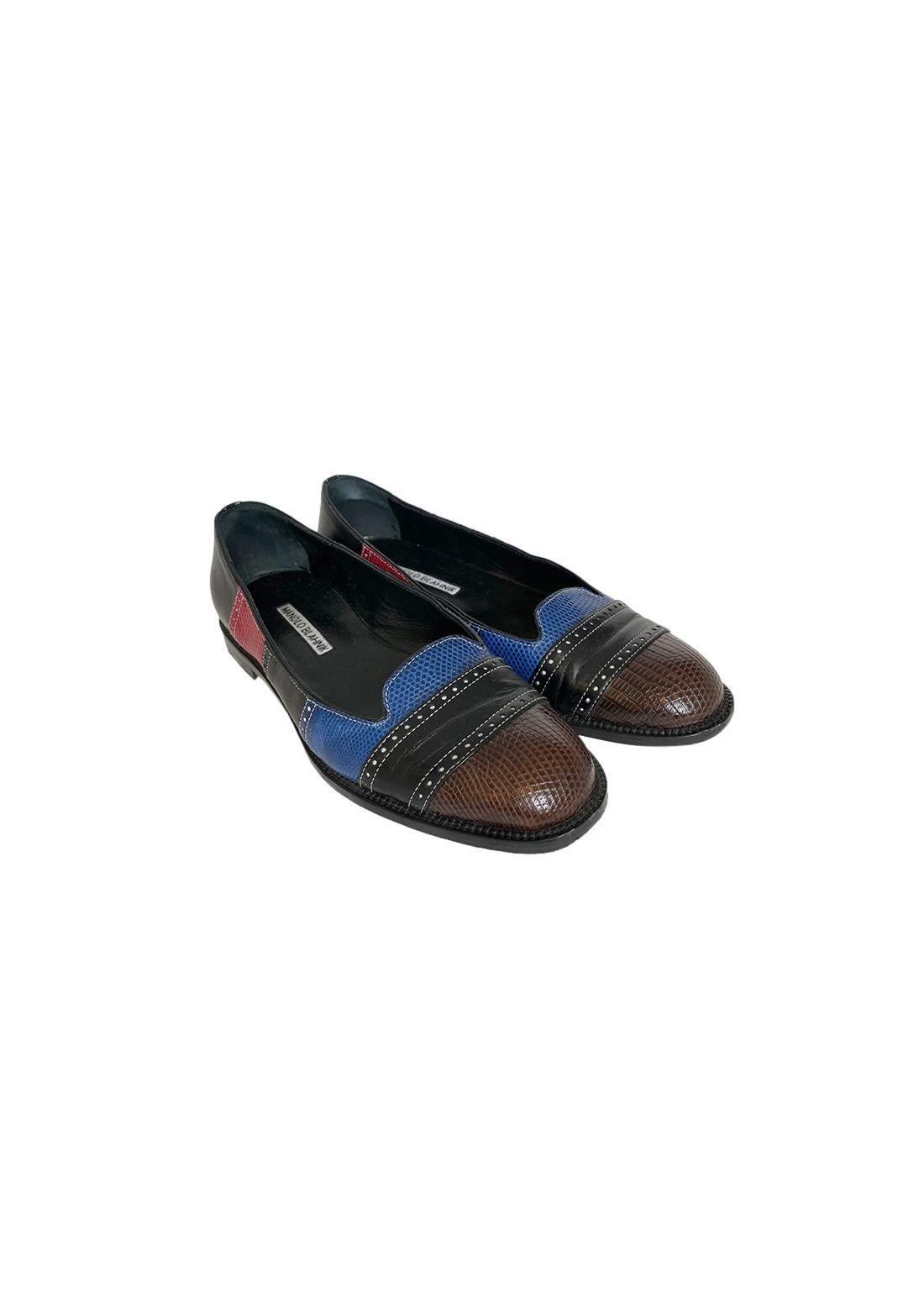 Colourblock Leather Loafers
