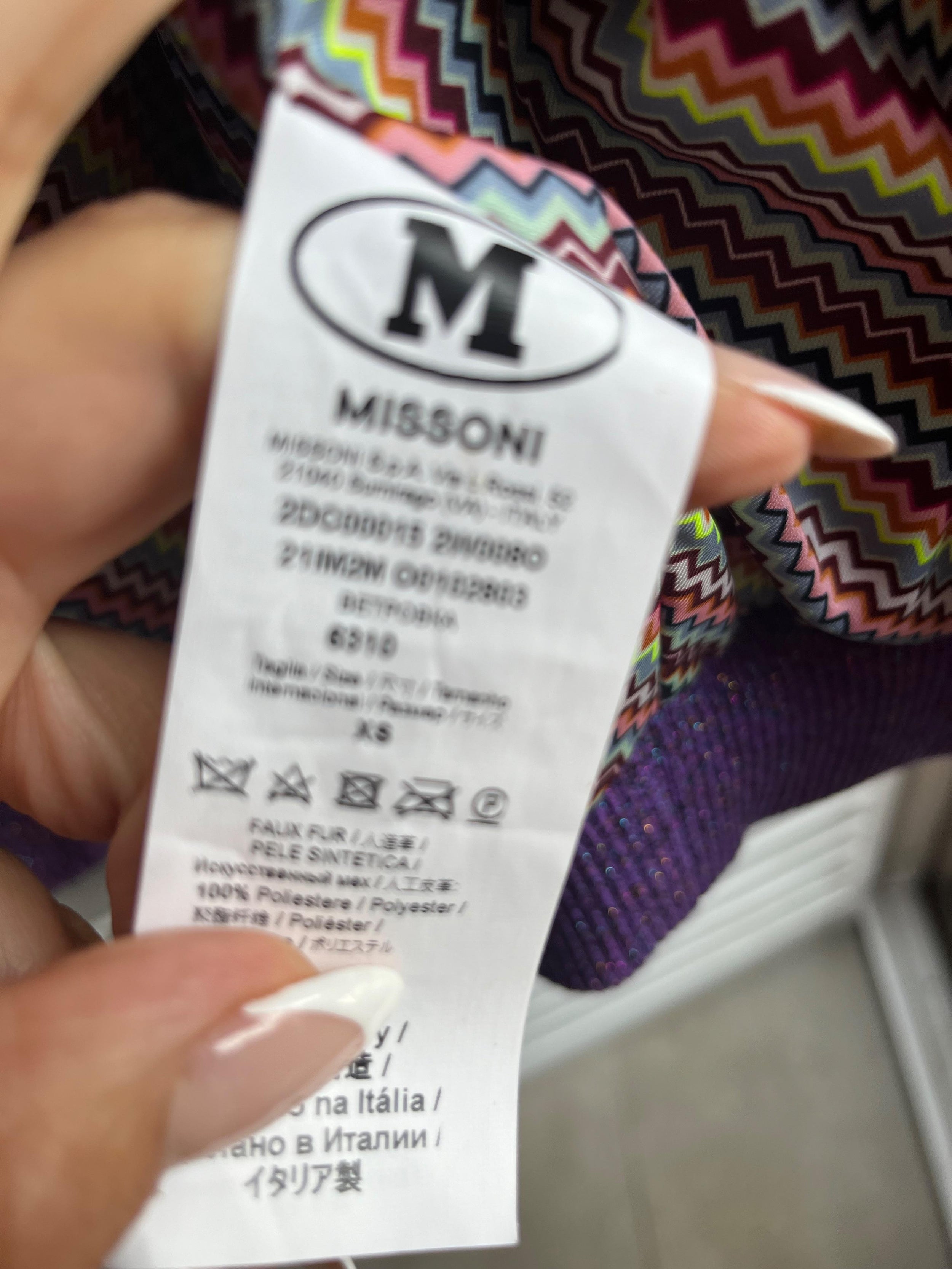 M Missoni Purple Faux Fur Jacket