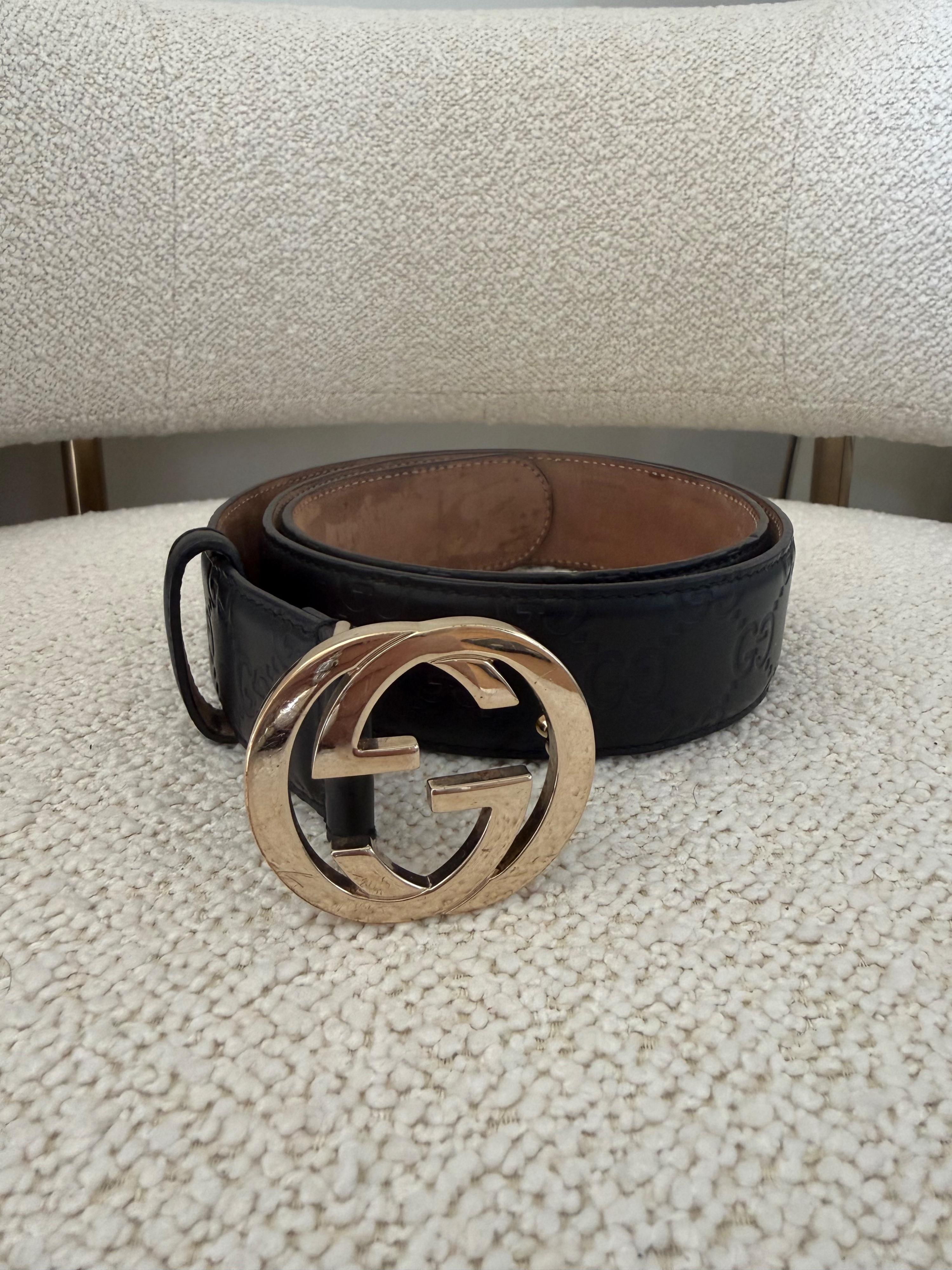 Gucci Black Leather Belt