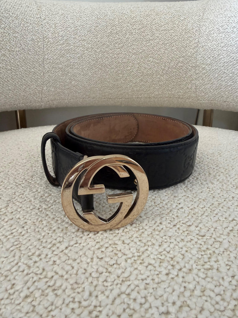 Gucci Black Leather Belt